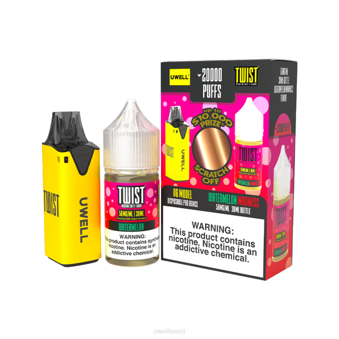 UWELL best vape - UWELL V6 ühekordne aparaat + issi aur 30ml mahl - kollab kimp clr: kollane/flv: arbuusihullus 50mg N44R220