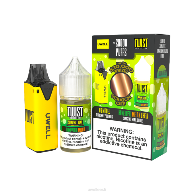 UWELL online shop - UWELL V6 ühekordne aparaat + issi aur 30ml mahl - kollab kimp clr: kollane/flv: mesikaste meloni närimine 50mg N44R217