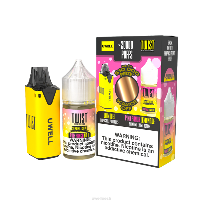 best UWELL flavours - UWELL V6 ühekordne aparaat + issi aur 30ml mahl - kollab kimp clr: kollane/flv: roosa punšlimonaad 50mg N44R219